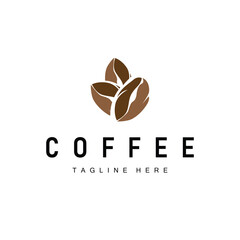 Coffee Bean Logo Coffee Shop Design Simple Minimalist Vector Drink Illustration Symbol Icon Template
