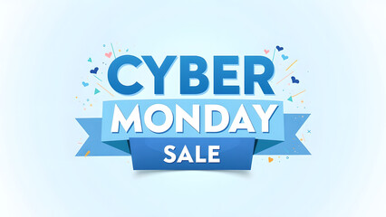 Cyber Monday Sale Banner. Concept of online shopping, discount, and promotion.