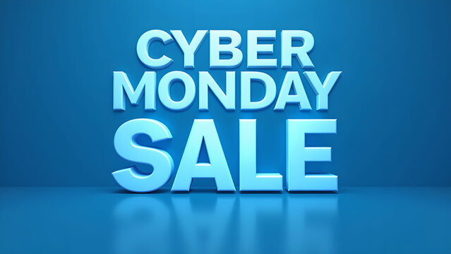 Cyber Monday Sale Sign. Concept of online shopping, discount, and promotion.