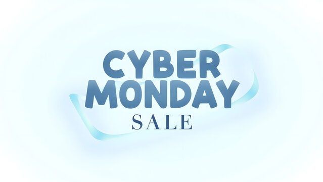 Cyber Monday Sale Text. Concept of online shopping, discount, and promotion.