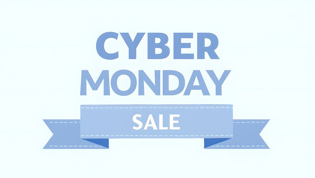 Cyber Monday Sale Banner. Concept of online shopping, discount, and promotion.