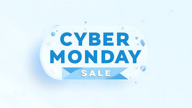Cyber Monday Sale Banner. Concept of online shopping, discount, and promotion.