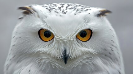 Obraz premium Close-up of intense yellow-eyed white owl