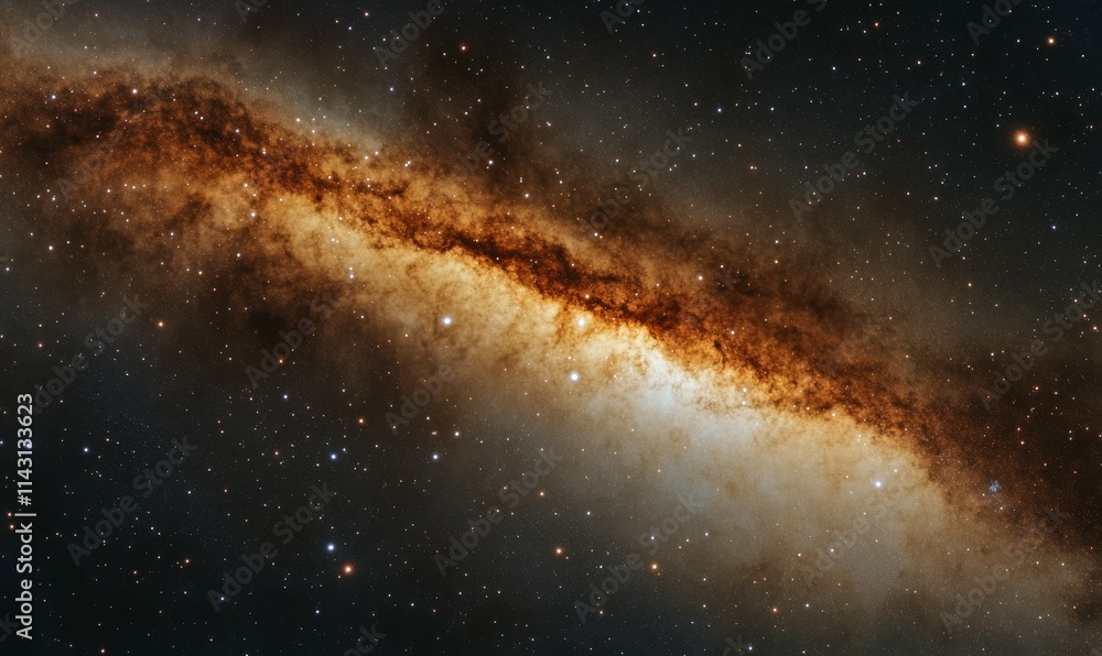 Poster Cosmos Background with Colorful Nebula Clouds and Stars. Galaxy Astronomy image Showing an Interstellar Celestial View of Outer Space beyond the Milky Way.