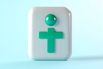 Obraz premium 3D icon of a person with a medical cross on a transparent background. representing healthcare, medical support, or user health application.