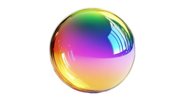 Rainbow bubble, transparent background