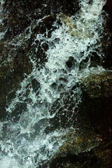Patterns revealed in Andrew Brook waterfall in Newbury, New Hampshire.