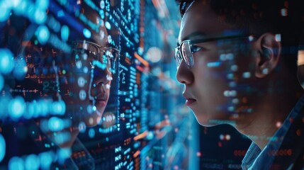 Business person explore the core of cyber security. Delve into cyber protection methods, cyber threats