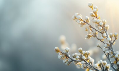 Obraz premium Spring Background with Natural Plant Elements and Copy-space.