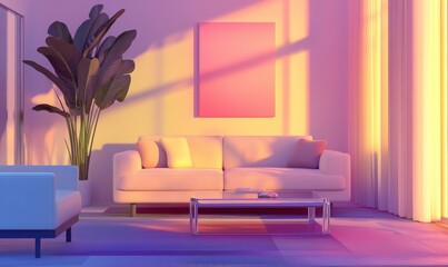 Stylish Living Room. Luxury Interior Design Background. Generative AI.