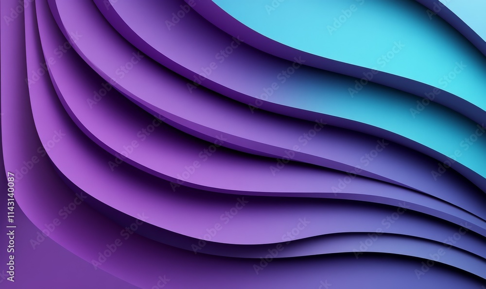 Poster purple and turquoise tech background with a geometric 3d structure. clean, stepped design with extru