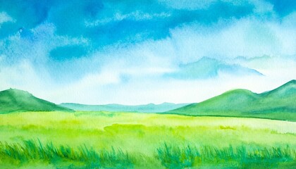 Obraz premium Nature watercolor illustration background