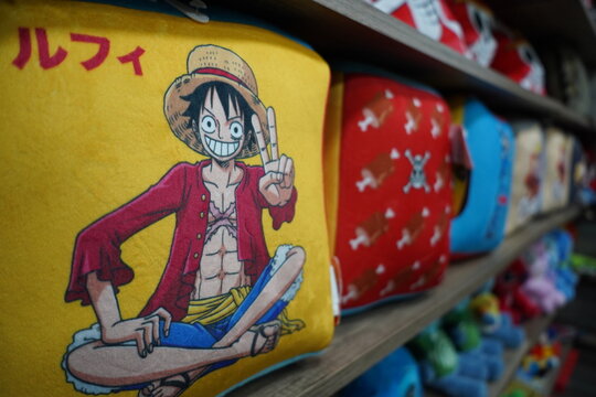 paris france , 12 12 2024 : popular animes and mangas goodies and collectinles , One Piece