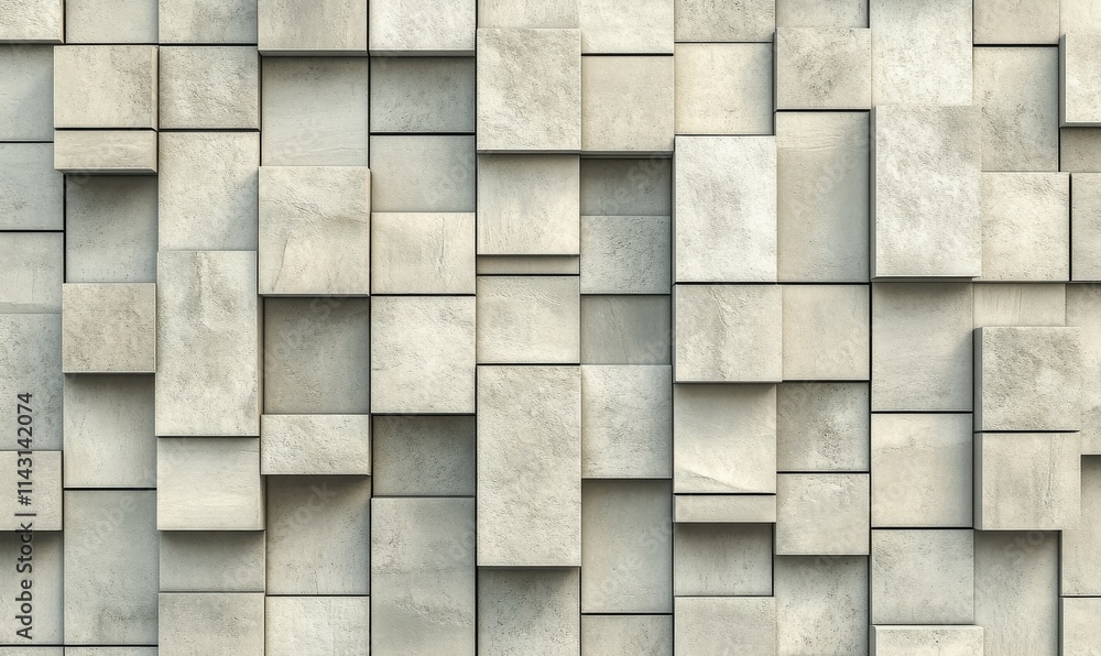 Poster textured, natural stone mosaic tiles arranged in the shape of a wall. semigloss, blocks stacked to c