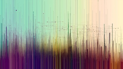 colourful, futuristic data points, ai, drone, strategy against a two colour gradient, sleek