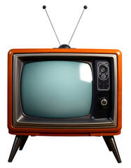 retro vintage television TV - Isolated PNG, dramatic, with white tones