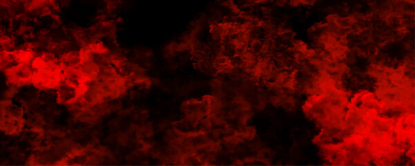 Fire & brimstone Abstract red grunge reflection of neon cumulus clouds smoke exploding art background. Crimson red blaze fire flame grungy smoke texture