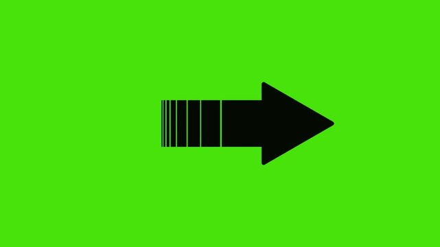 Arrow left right and down animated in green screen.