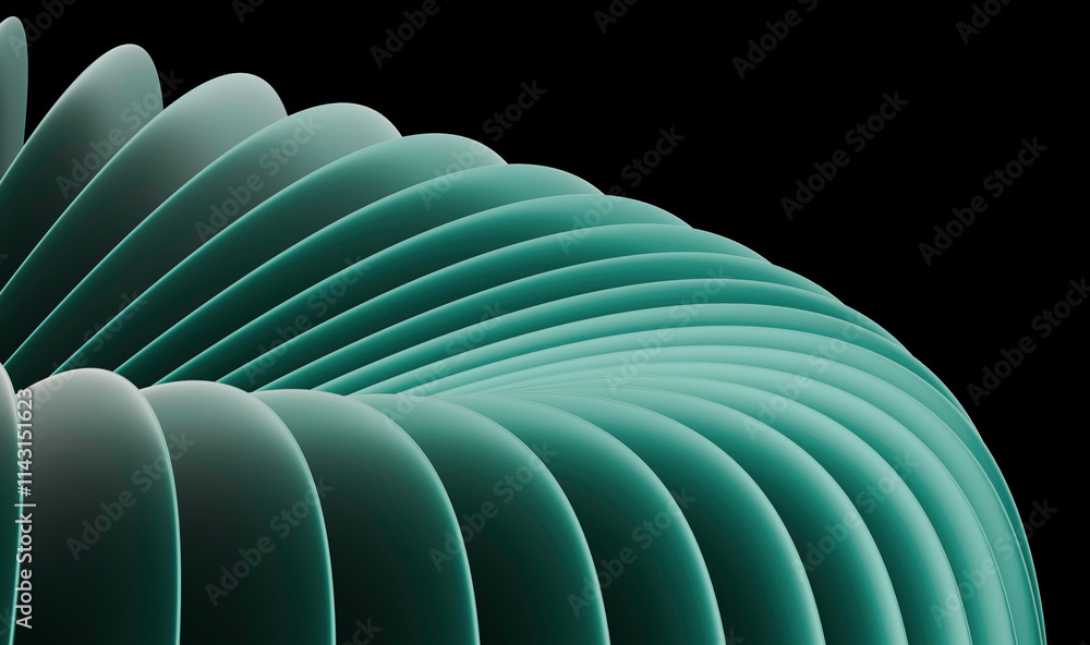 Poster abstract green and black curved layers design with gradient effect