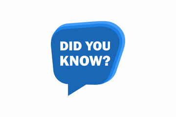 did you know? spech bubble label vecctor stock