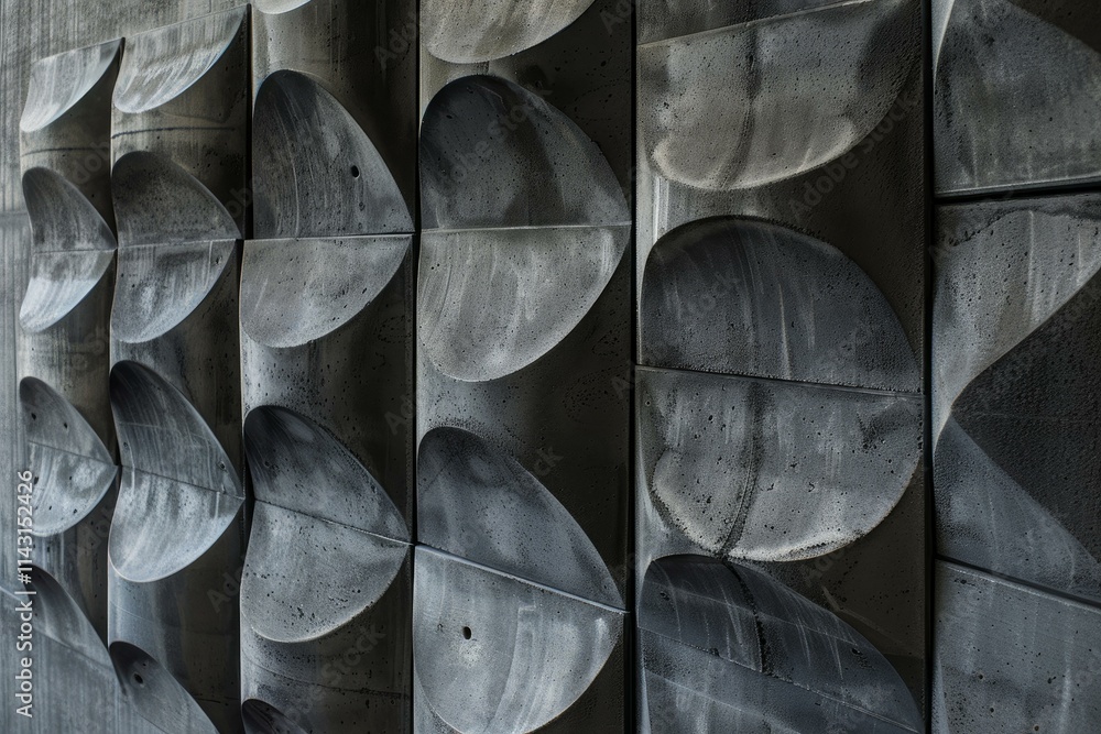 Poster abstract background showing a modern concrete wall made of rounded tiles forming a repeatable patter