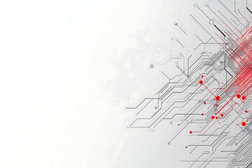 Dynamic technology-inspired abstract background with sharp red, black, and silver lines, creating a sleek and futuristic digital design.