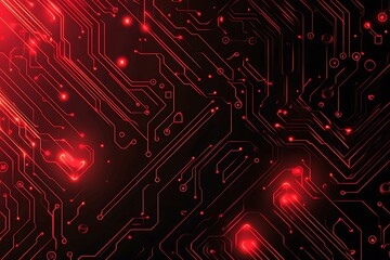 Dynamic technology-inspired abstract background with sharp red, black, and silver lines, creating a sleek and futuristic digital design.