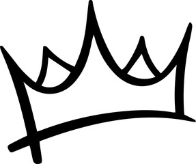 Simple, hand drawn crown representing royalty, power, and authority, suitable for various design projects related to leadership, monarchy, or achievement