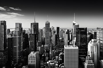 Enthralling Black n' White Cityscape - A Testament to Urban Vibrancy and Architectural Diversity