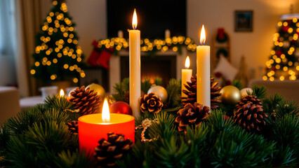 christmas candles in the church