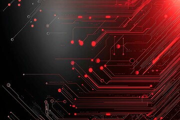 Dynamic technology-inspired abstract background with sharp red, black, and silver lines, creating a sleek and futuristic digital design.