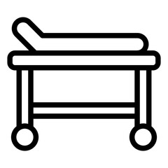 Hospital stretcher outline icon for emergency and patient transport