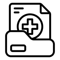 Medical record outline icon for healthcare documentation and nursing