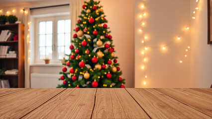christmas tree in a room
