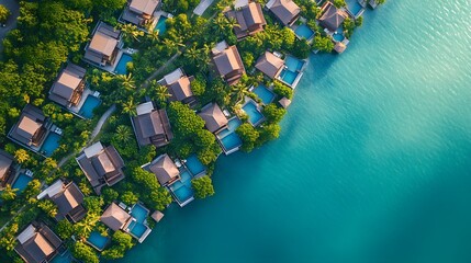 A vast ocean villa complex with interconnected bungalows each with private infinity pools built over crystal-clear water.