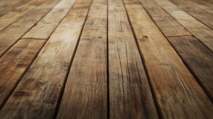 Obraz premium A close-up view of weathered wooden planks creating a rustic and warm atmosphere.