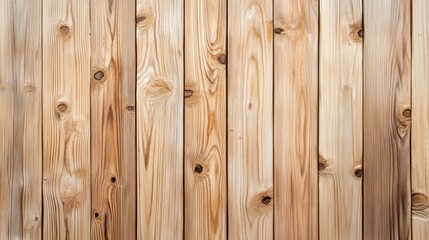 Fototapeta premium A close-up view of wooden planks arranged vertically, showcasing natural textures and colors for design or construction purposes.