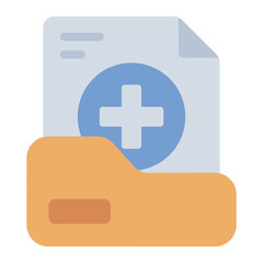 Obraz premium Medical record flat icon for healthcare documentation and nursing
