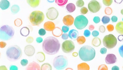 Abstract illustration background with circles, bubbles, and polka dots (watercolor style illustration)
