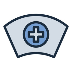 Nurse cap filled line icon representing nursing and medical care