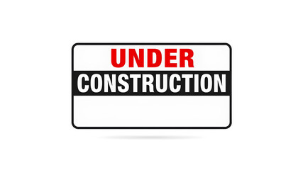 Blank Under Construction Sign in White Background. 3D Mesh Vector illustration. Generative AI