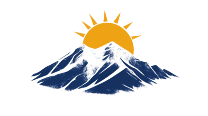 Abstract mountain landscape, transparent background