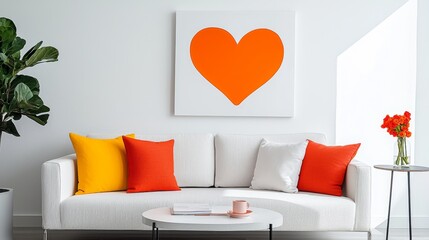 Serene Valentine Living Room with Bold Minimalist Touches