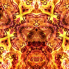 pattern with red and yellow flowers