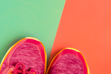  sneakers, background,  colored  surface. sport shoes .
