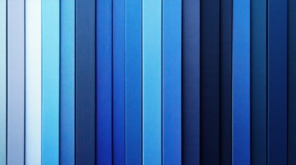A visually striking arrangement of vertical blue panels in varying shades, creating a gradient effect.