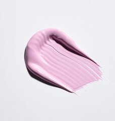 light pink shade of lipgloss, lipstick smear, cosmetics beauty product texture, liquid blush,  lipgloss swatch