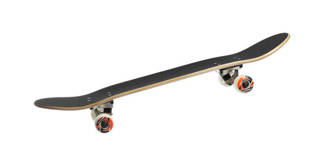 One skateboard isolated on white. Sports equipment