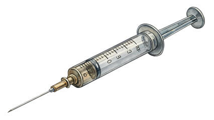 Syringe isolated on white background as transparent. PNG.AI GENERATED