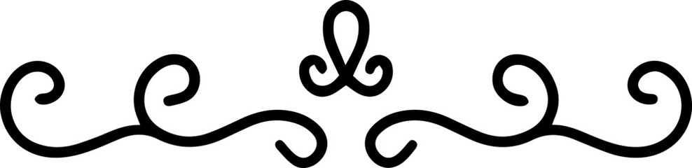 This elegant flourish design creates a sophisticated horizontal border, adding a touch of classic charm and visual appeal with its intricate swirls and symmetrical arrangement